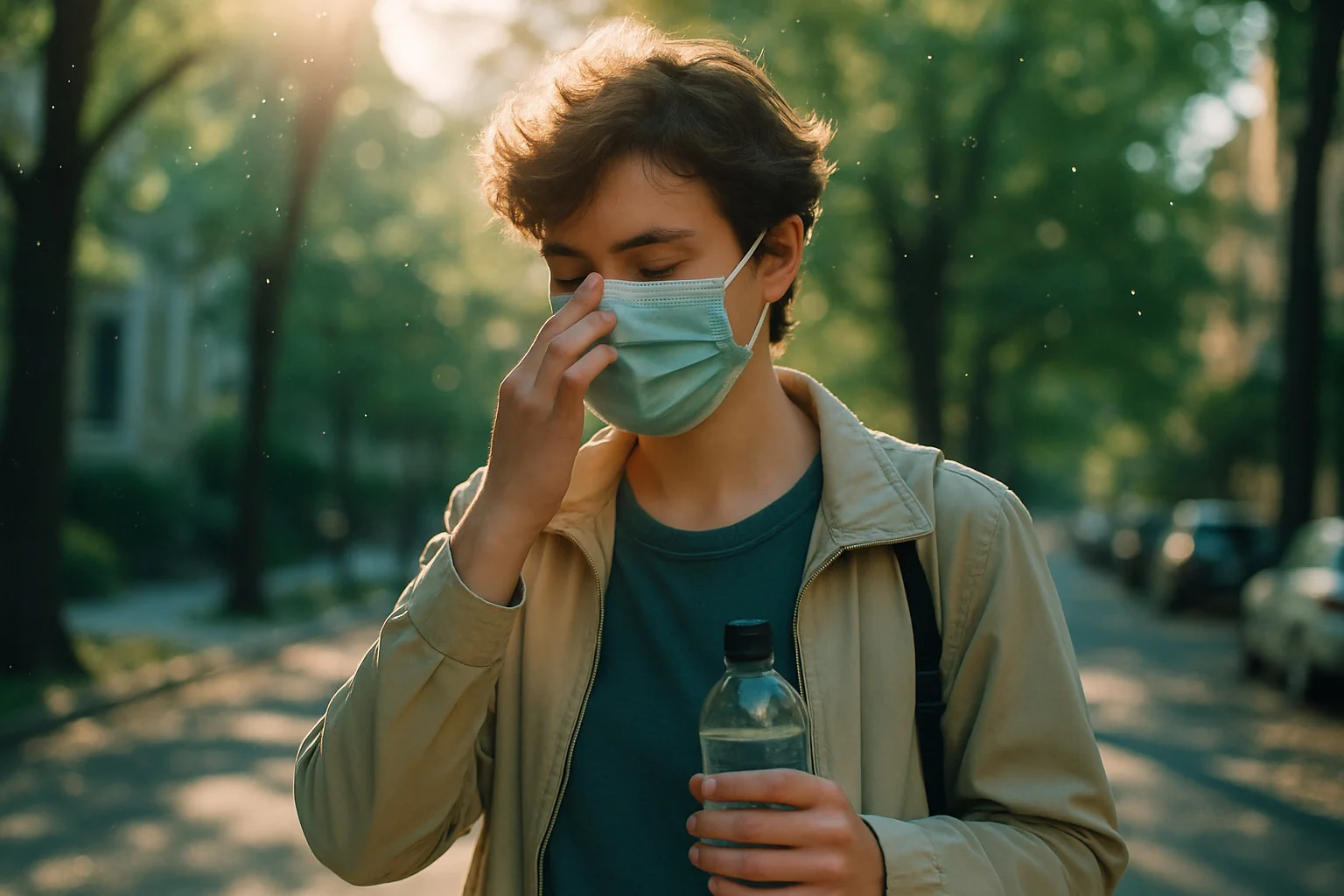 An Allergen Calculator view highlighting local pollen levels, triggers, and risk tiers. The Allergen Calculator includes tips to reduce exposure and plan.