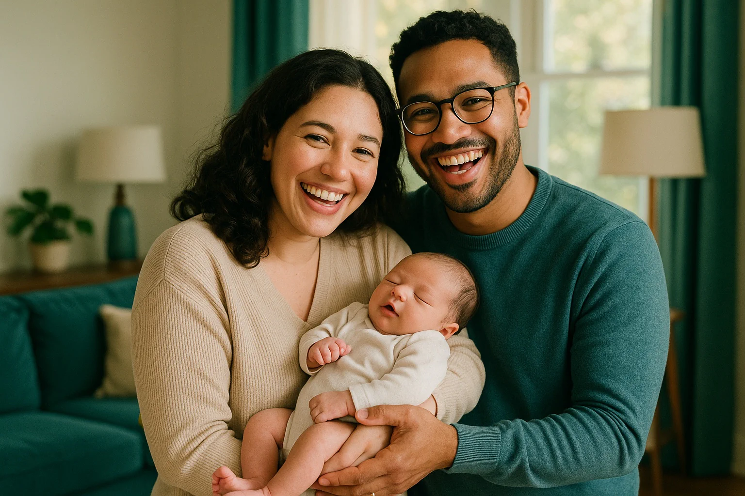 Clean, modern illustration for our blood type calculator showing ABO and Rh inheritance. Subtle medical styling, no text, clear contrast, emerald palette.