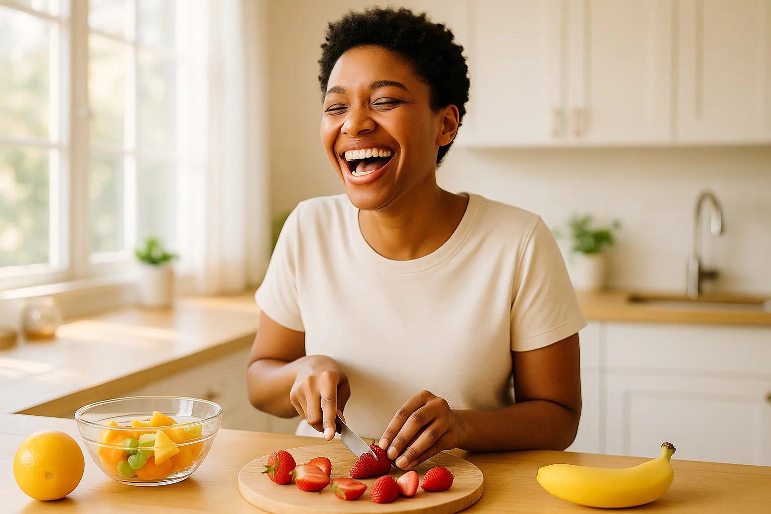 Panel from the happiness calculator showing your satisfaction score and positivity index, with highlighted areas to build on and light habit ideas to try.