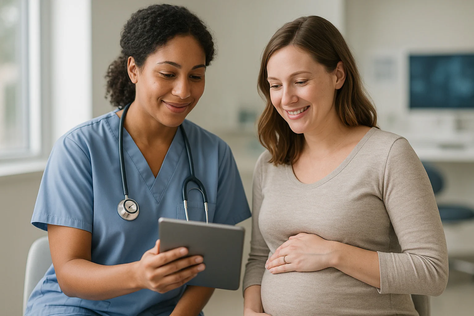 Clean hcg calculator screen showing serial beta hCG entries with computed doubling time, daily growth rate, and early pregnancy ranges for interpretation.