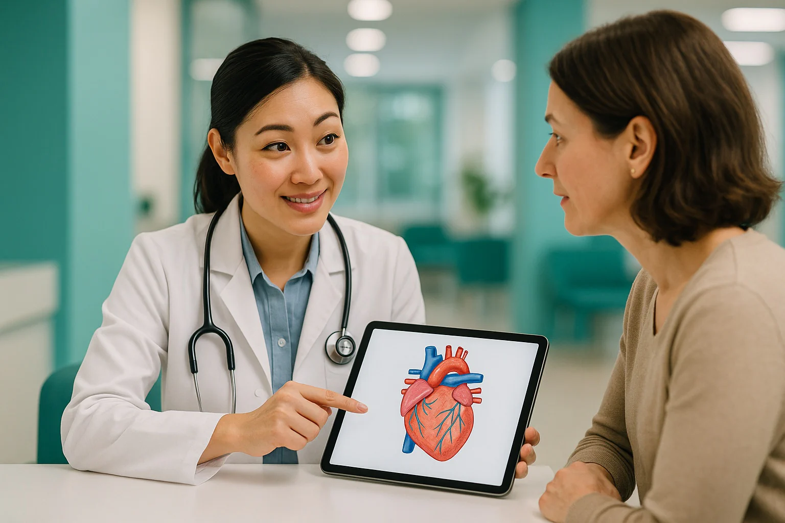 Heart Disease Risk Calculator view with 10‑year risk percent and inputs for cholesterol, BP, smoking, and diabetes. Educational tool only; not medical advice.