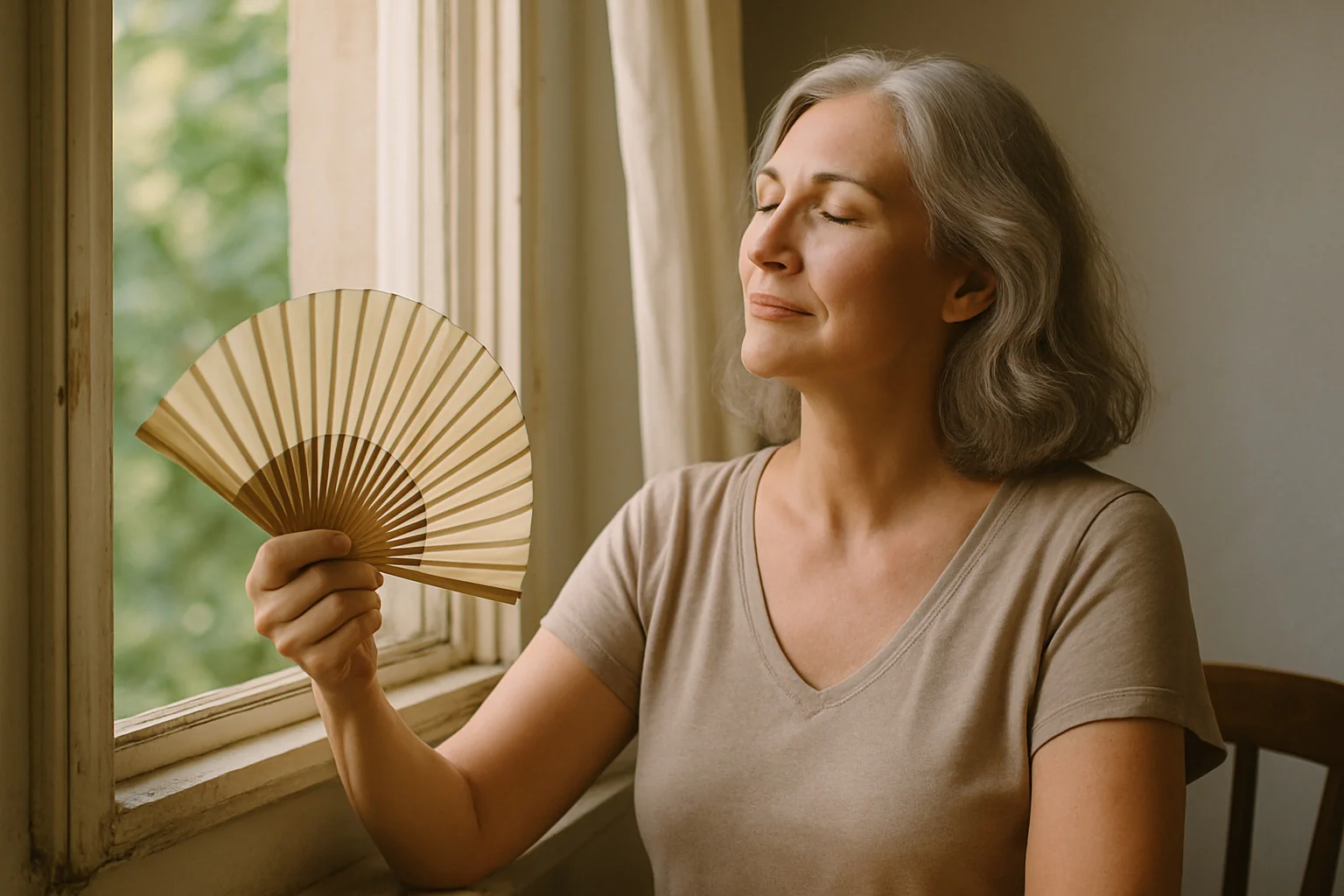 Questionnaire from the menopause calculator summarizing likely perimenopause stage with symptom highlights, practical tips, and a reminder to plan follow-up.