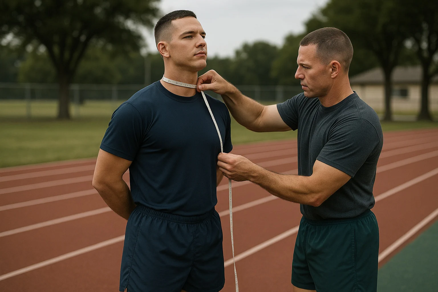 Use the Navy body fat calculator with the U.S. Navy tape test. Enter neck, waist, height, and hips (women) to see % and whether you meet age standards.