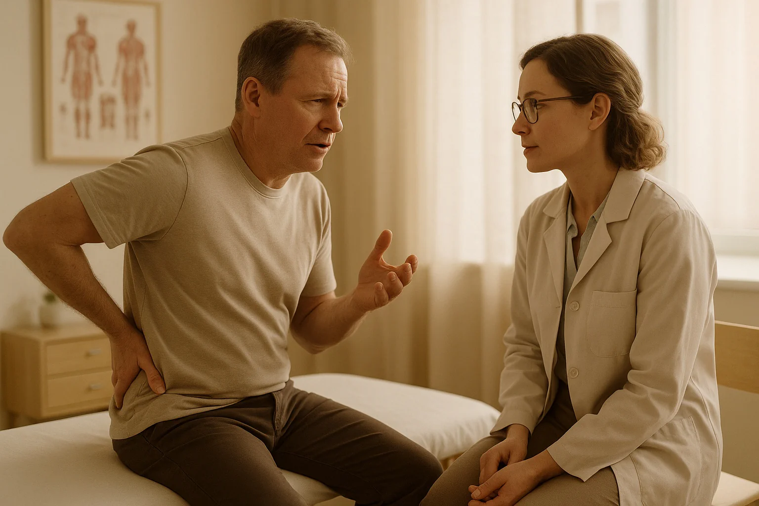 The pain scale calculator shows a 0–10 number rating with mild, moderate, and severe bands, plus quick descriptors to help you summarize and track pain daily.