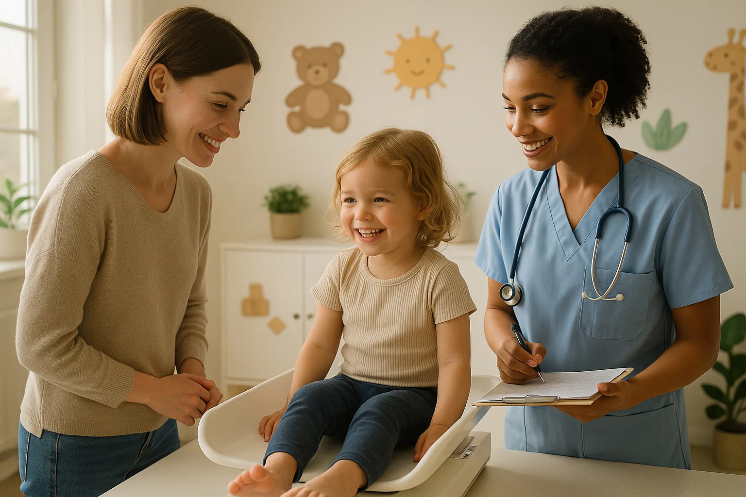 The pediatric dose calculator shows weight input, mg/kg mode, frequency, and a dose output with caps and volume rounding, designed for pediatric tasks.