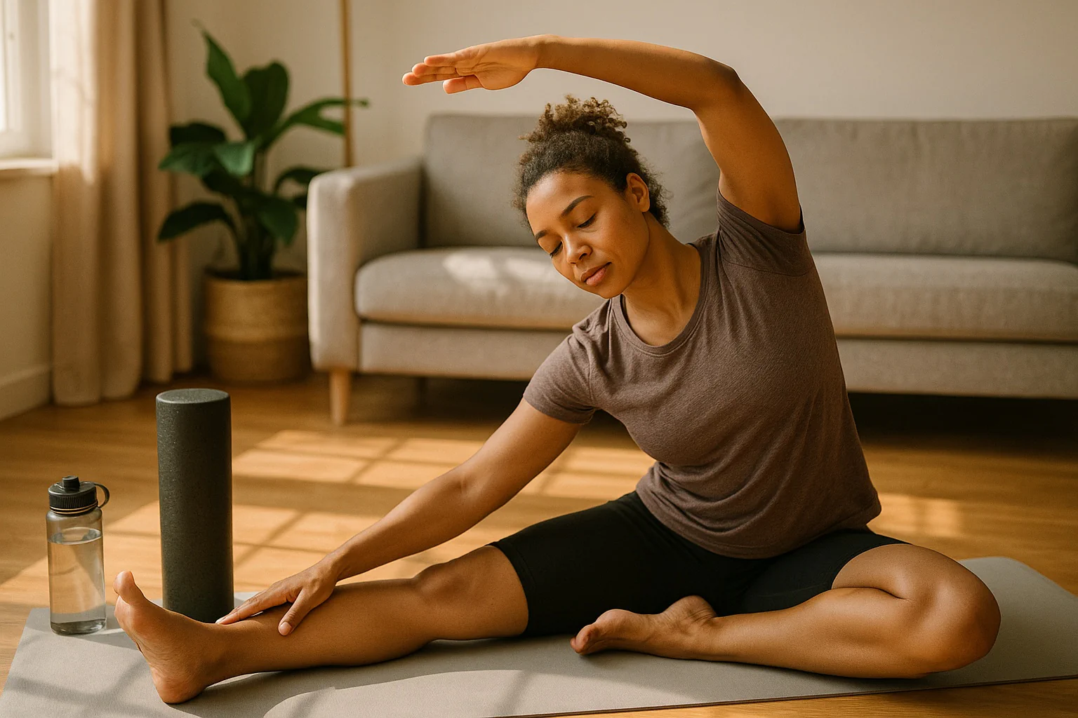 Hero image for the recovery calculator showing a readiness score and rest time with tips to balance training load, sleep, soreness, stress, and heart signals.