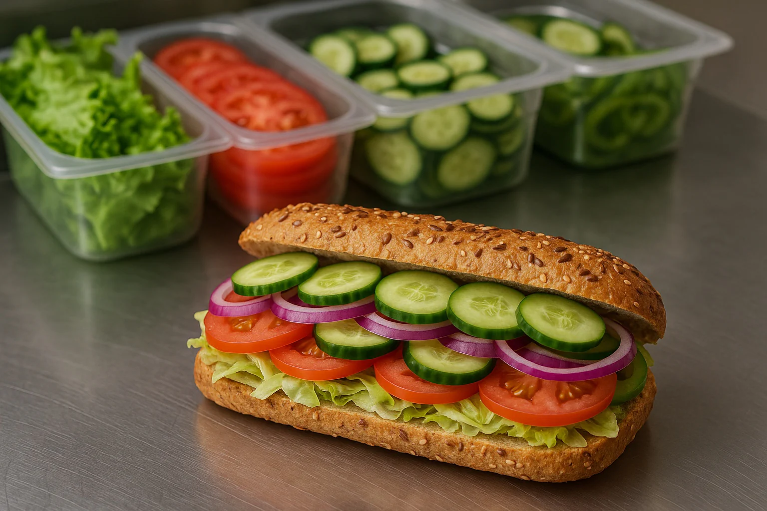 The Subway nutrition calculator updates calories, macros, sodium, sugar, and fiber as you add breads, proteins, cheeses, veggies, and sauces to your sandwich.